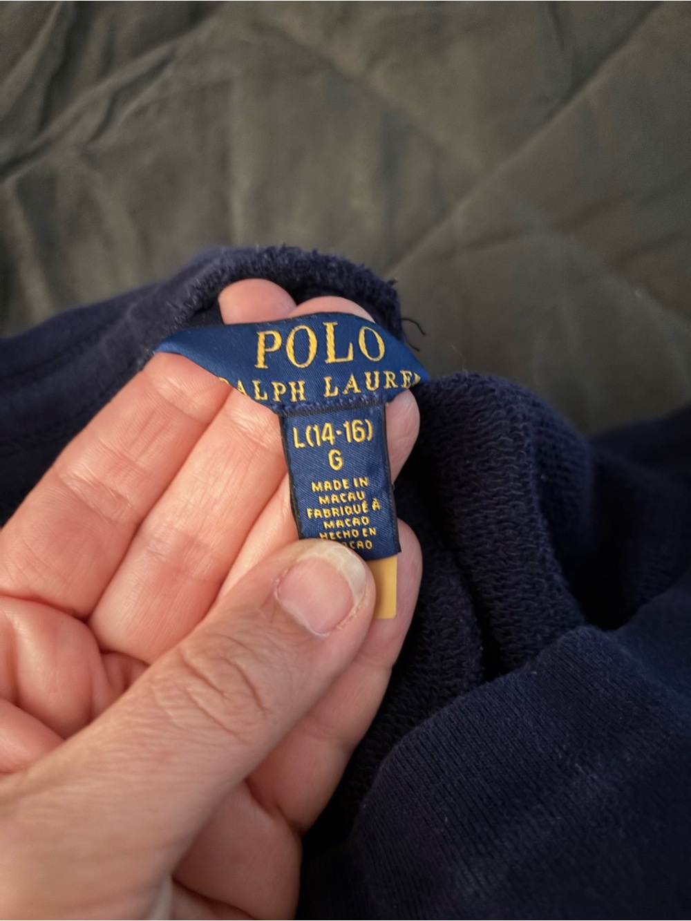 Polo by Ralph Lauren greenCrewneck Sweatshirt with navy joggers - Picture 5 of 12